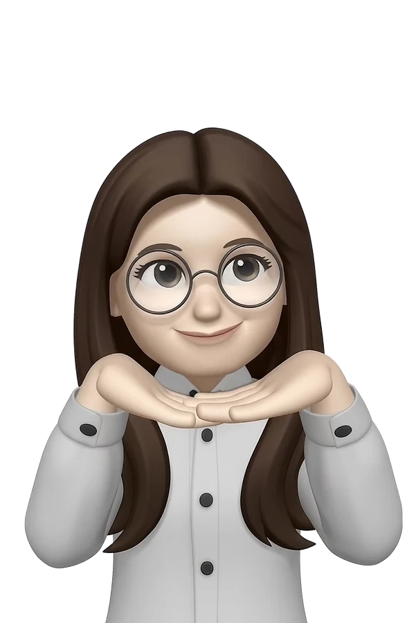 Wendy’s Memoji, chin on her hands