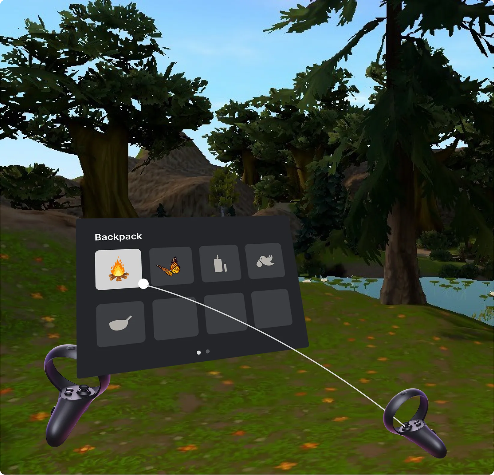 Backpack concept for personalizing a meditation spot