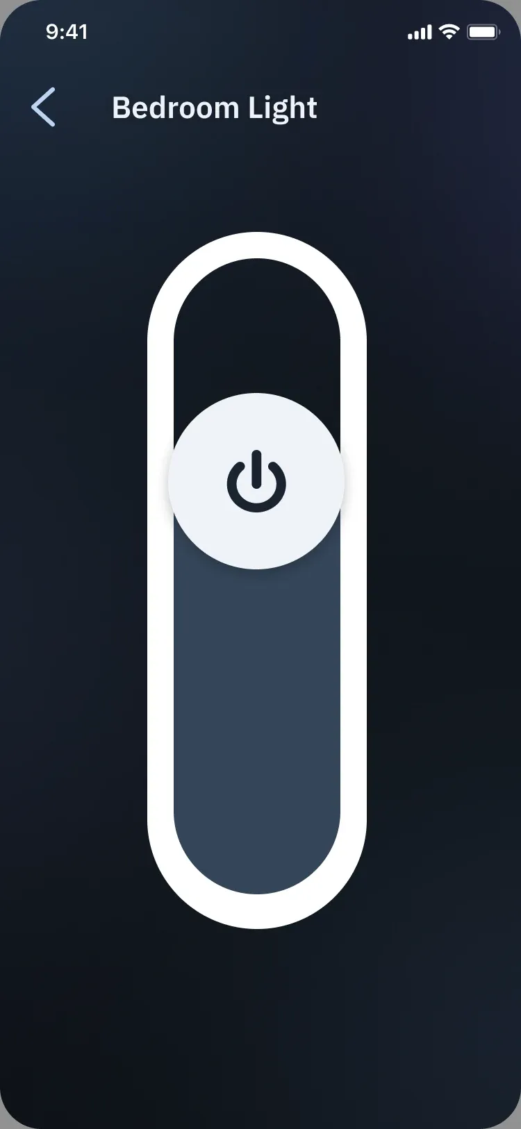 Bedroom Light dimmer with a tall slider
