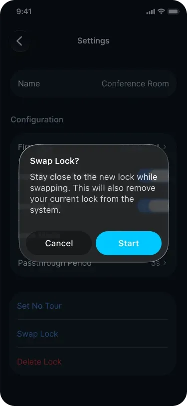 Swap lock: Replace a lock on site